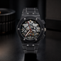 HB Matte Black Skeleton Dial Automatic Watch(06)