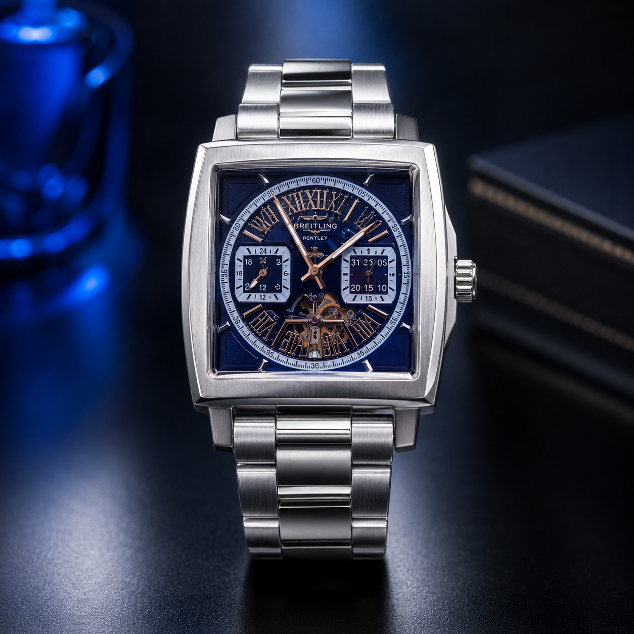 Rectangular Tourbillon-Style Chronograph Watch (10)