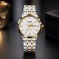 Quartz Two-Tone White Patterned Dial Watch (09)