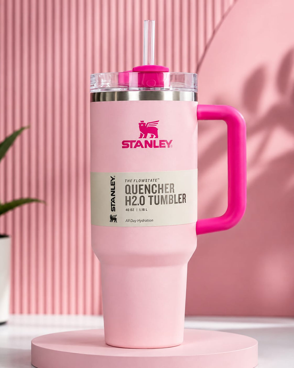 Stanley Quencher H2.0 FlowState™ Tumbler 40oz (1.18L) – Baby Pink | Insulated Stainless Steel Travel Mug with Handle & Straw(05)