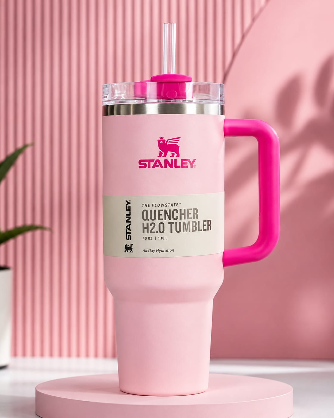 Stanley Quencher H2.0 FlowState™ Tumbler 40oz (1.18L) – Baby Pink | Insulated Stainless Steel Travel Mug with Handle & Straw(05)