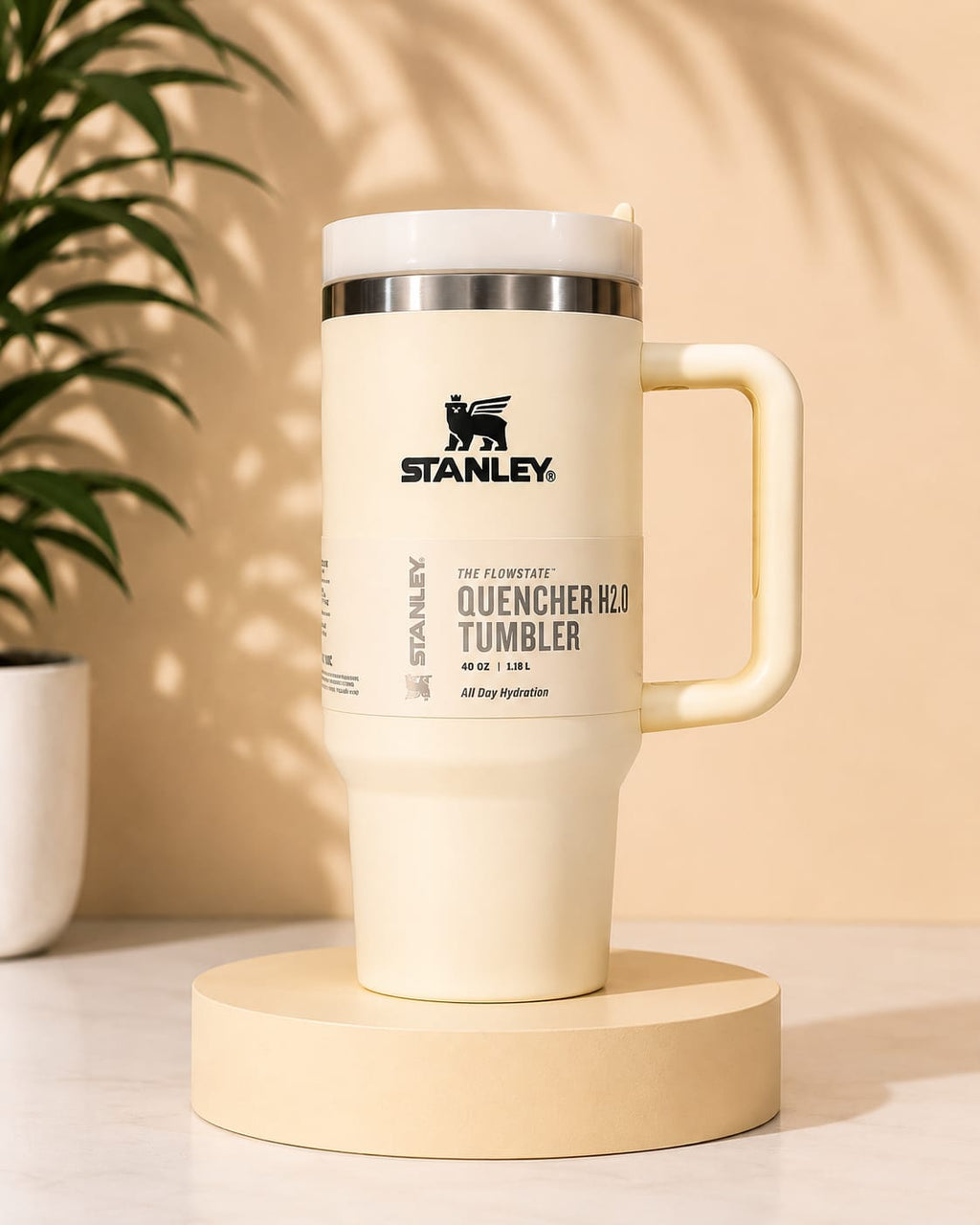 Stanley Quencher H2.0 FlowState™ Tumbler 40oz (1.18L) – Cream | Insulated Stainless Steel Travel Mug with Handle & Straw (04)