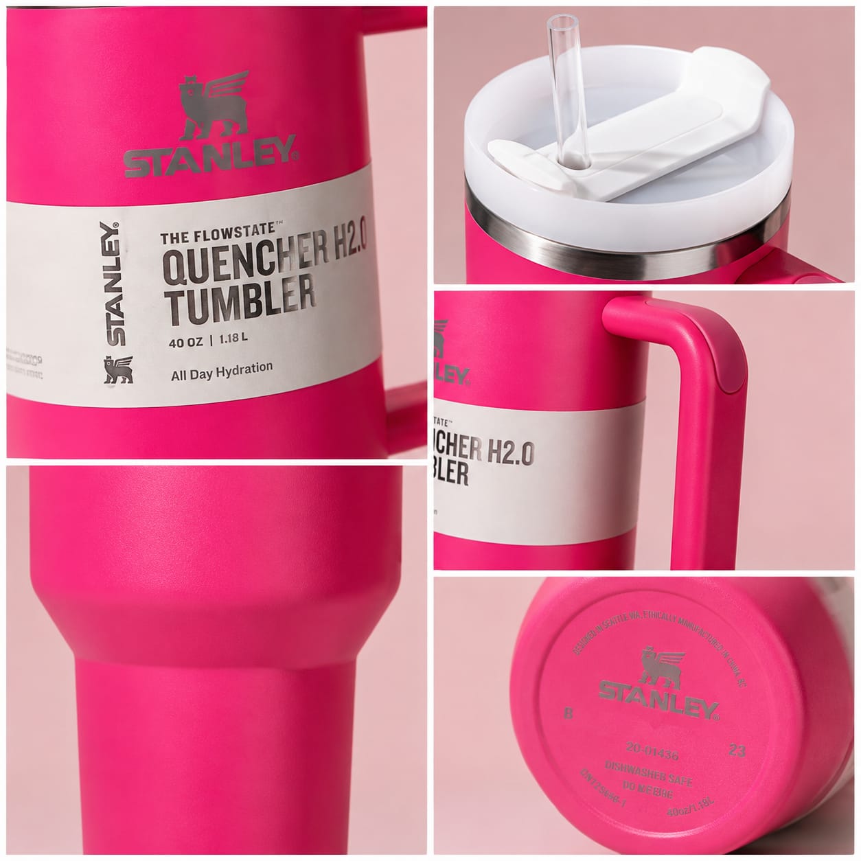 Stanley Quencher H2.0 FlowState™ Tumbler 40oz (1.18L) – Pink | Insulated Stainless Steel Travel Mug with Handle & Straw (02)
