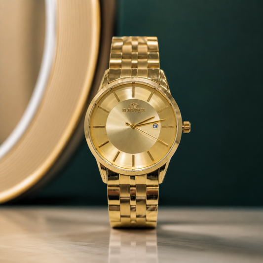 Elegance Classic Gold Quartz Watch for Men