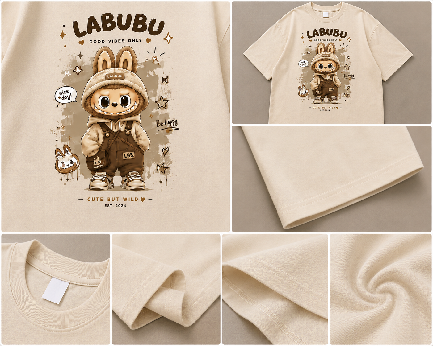 Girls Labubu Oversized Graphic T-Shir (RR-05)