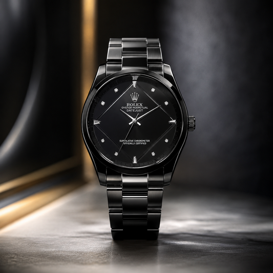 All-Black Diamond Dial Watch