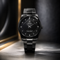 All-Black Diamond Dial Watch