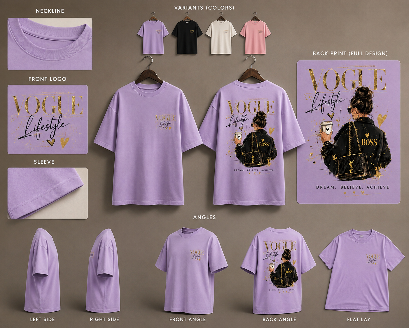 Girls Vogue Lifestyle Oversized T-Shirts (RR-01)