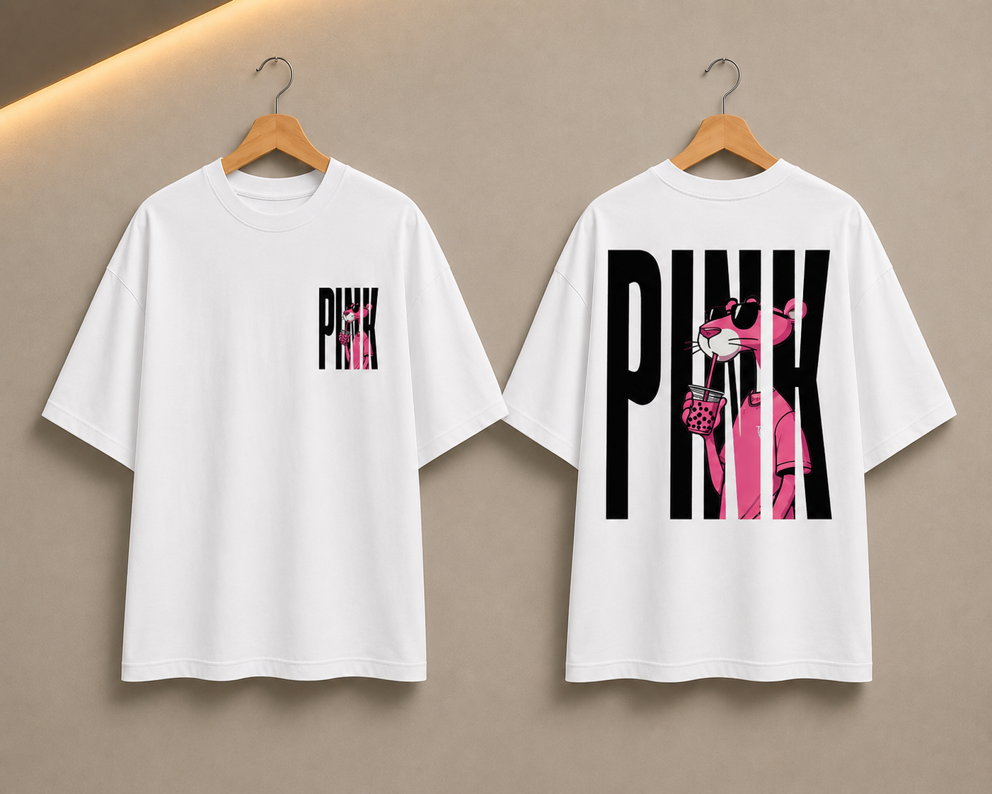 Girls Pink Panther Oversized Graphic (RR-06)